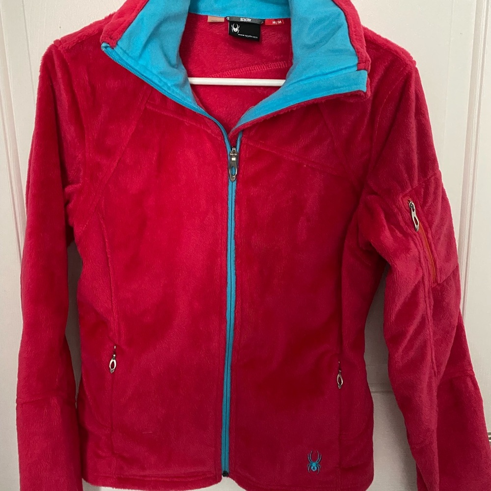 Spyder Hot Pink/Blue fleece jacket, medium